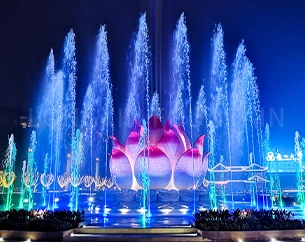Large Musical Dancing Water Fountain Show: Custom Outdoor Fountain Design & Manufacturing